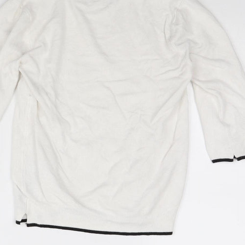 Zara Womens White   Pullover Jumper Size S