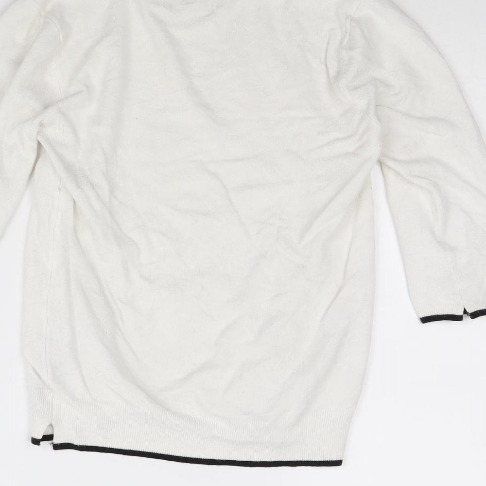 Zara Womens White   Pullover Jumper Size S
