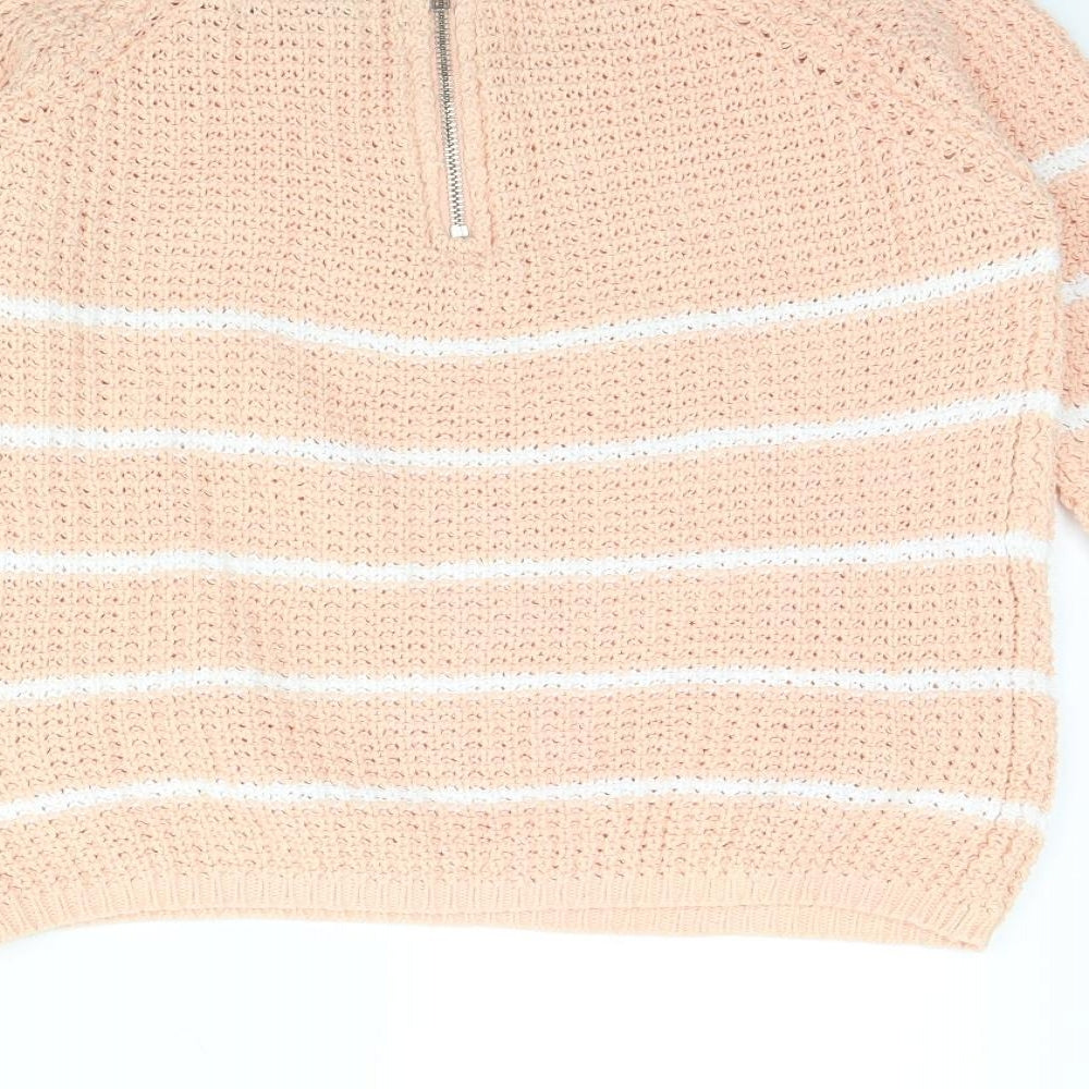 only  Womens Pink Striped  Pullover Jumper Size S