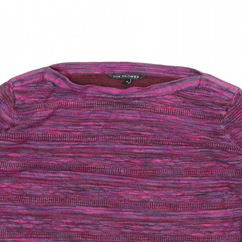 love knitwear Womens Purple   Pullover Jumper Size 16