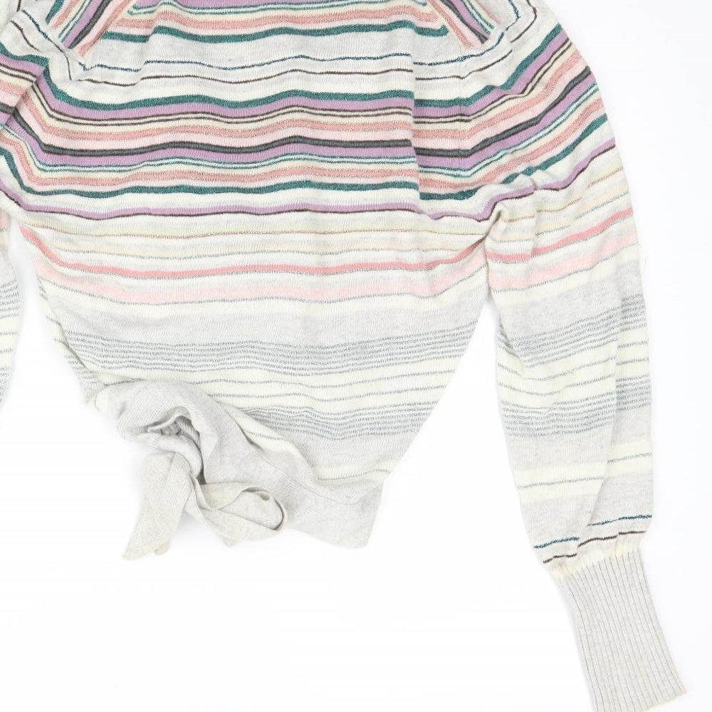 cc Womens Multicoloured Striped  Pullover Jumper Size L