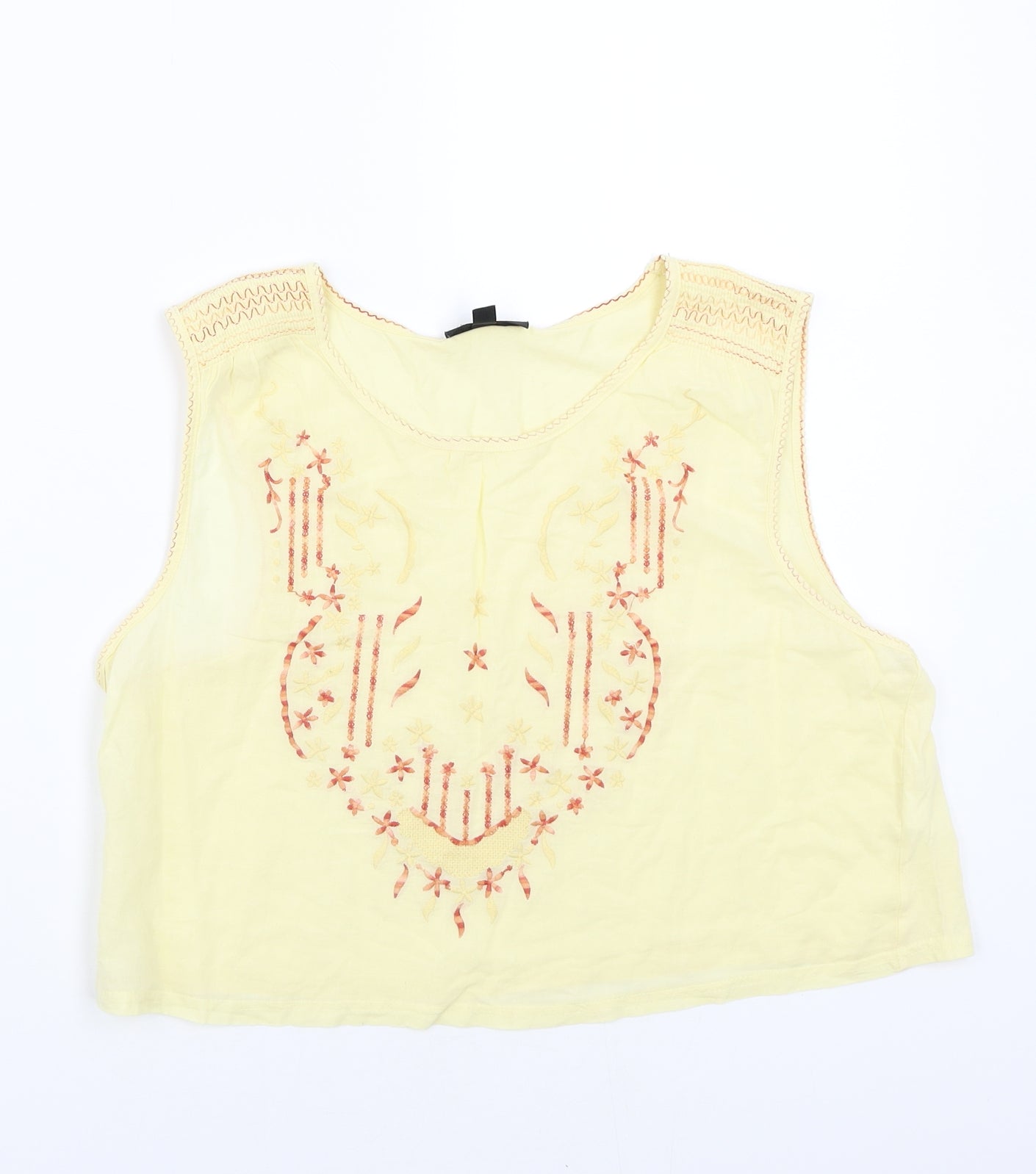 Topshop Womens Yellow   Basic T-Shirt Size 12