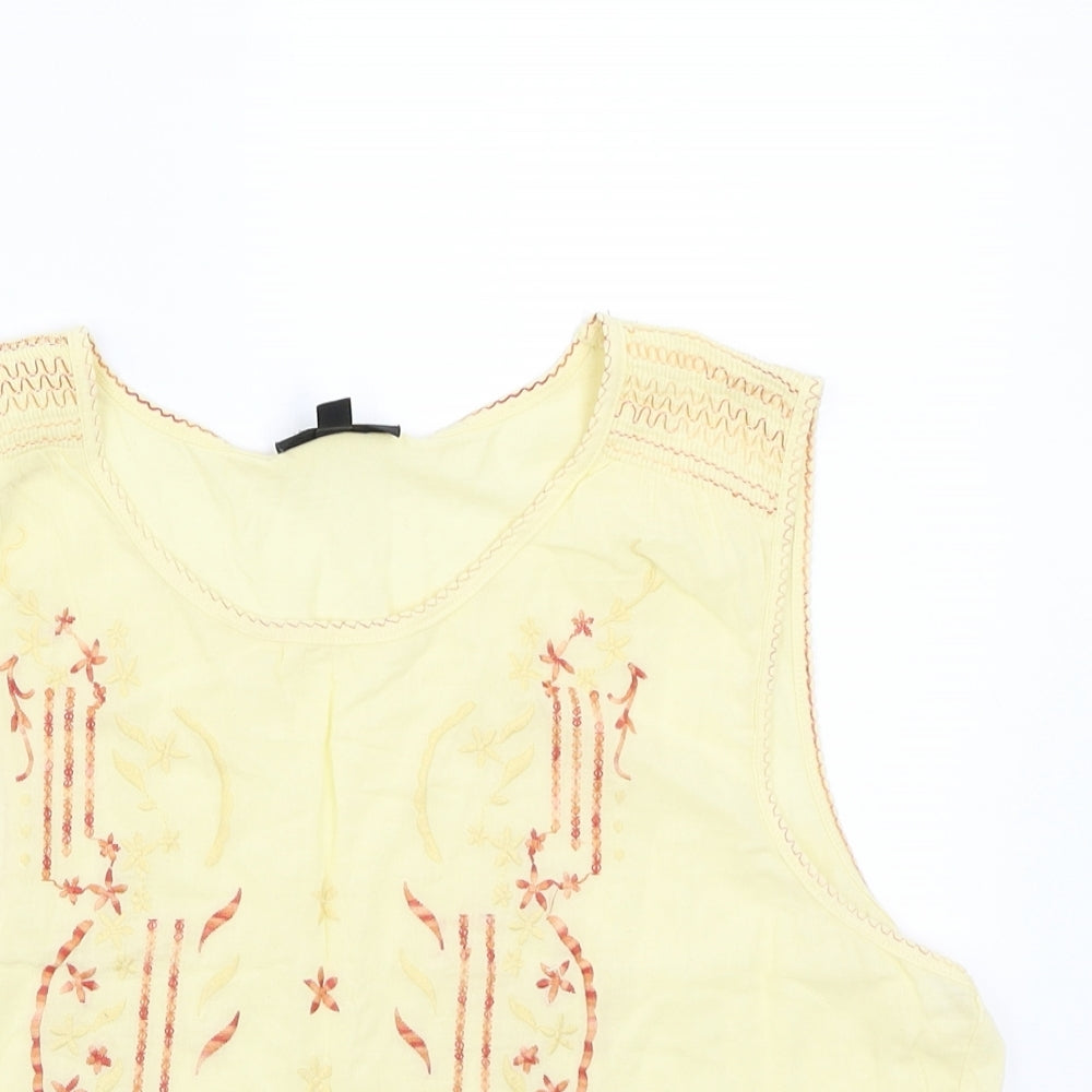 Topshop Womens Yellow   Basic T-Shirt Size 12