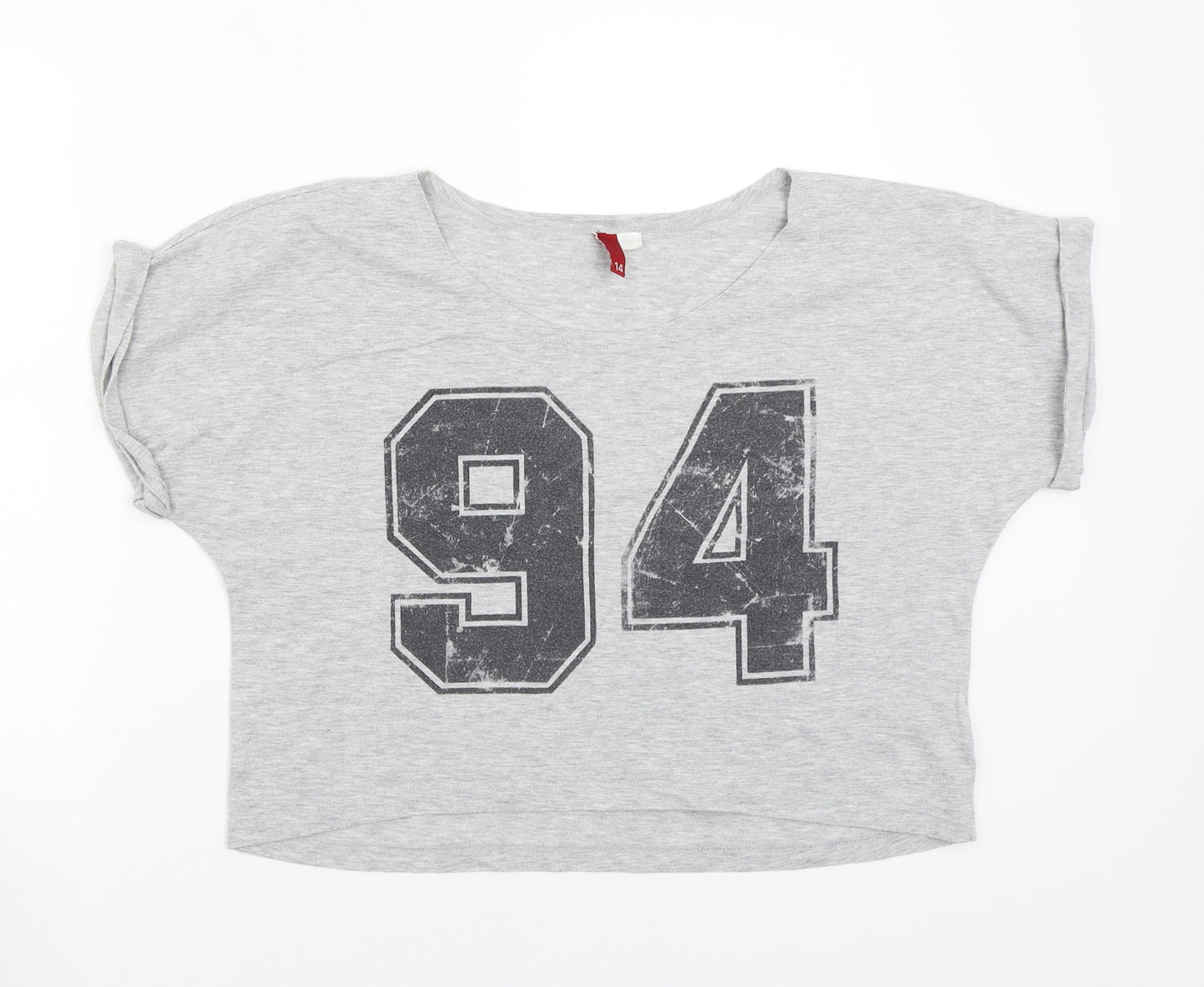H&M Womens Grey   Basic T-Shirt Size 14