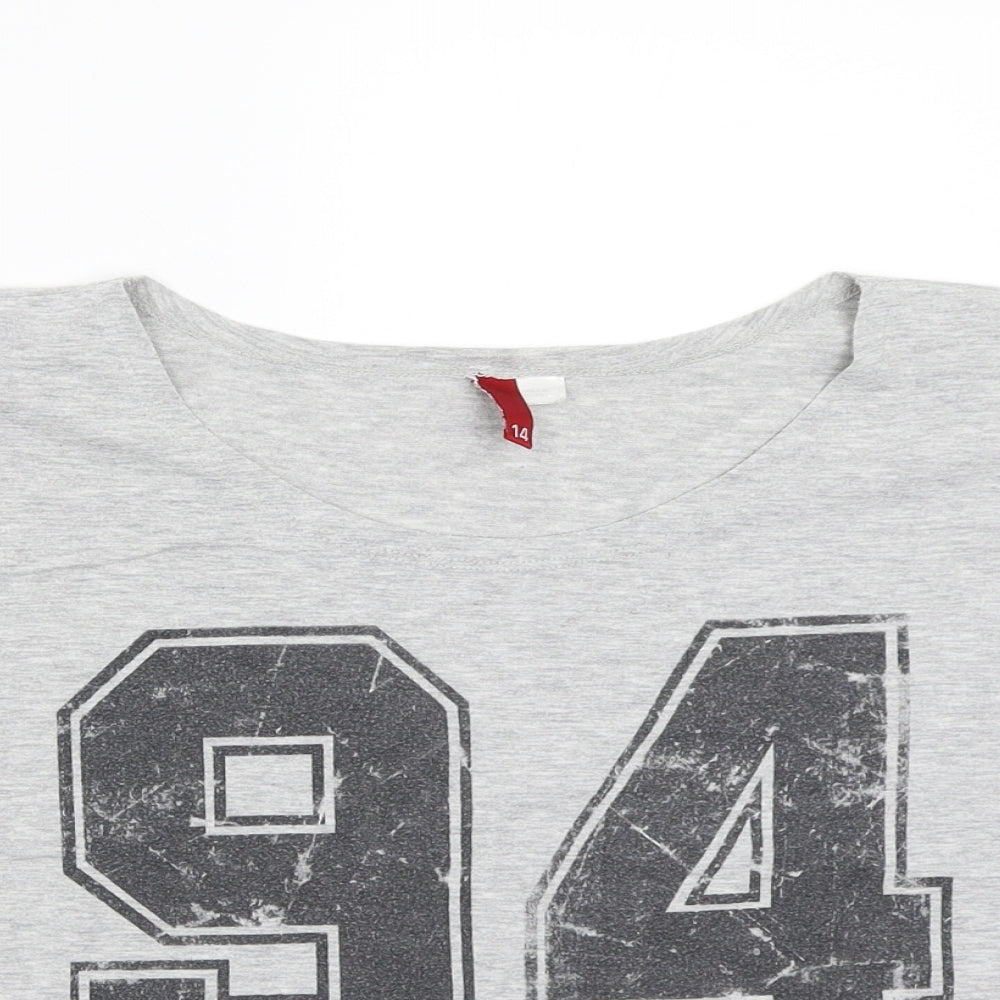 H&M Womens Grey   Basic T-Shirt Size 14