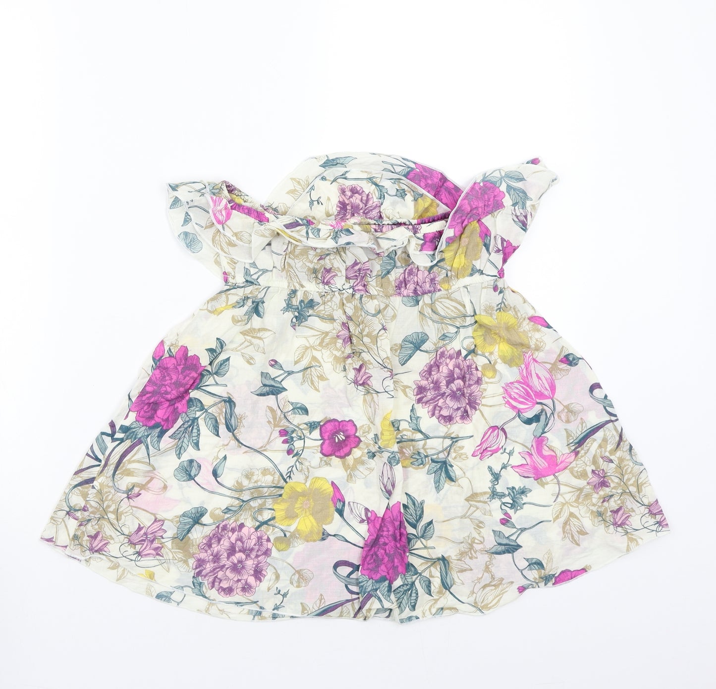 H&M Womens Ivory Floral  Basic Blouse Size 8