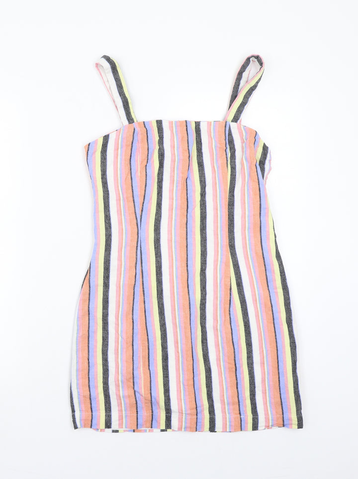 FOREVER 21 Womens Pink Striped  A-Line  Size S
