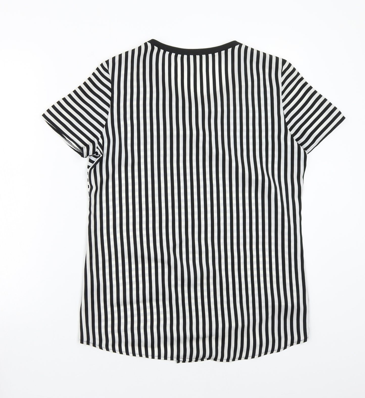 George Womens White Striped  Basic T-Shirt Size 8