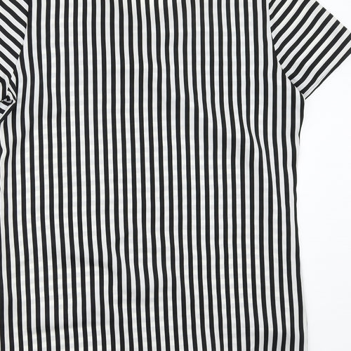 George Womens White Striped  Basic T-Shirt Size 8