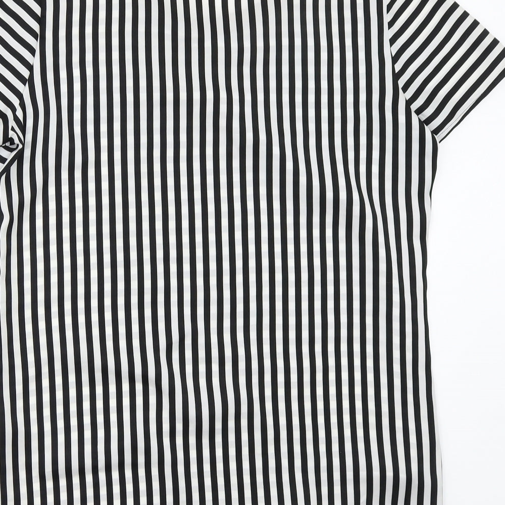 George Womens White Striped  Basic T-Shirt Size 8