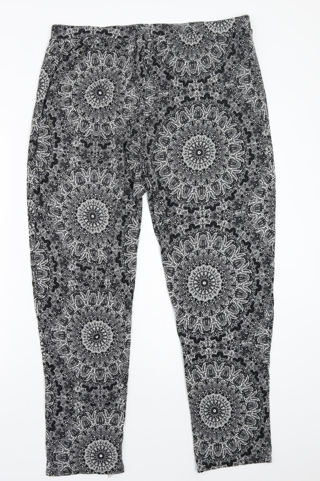 George Womens White Paisley  Bloomer Trousers Size 18 L26 in