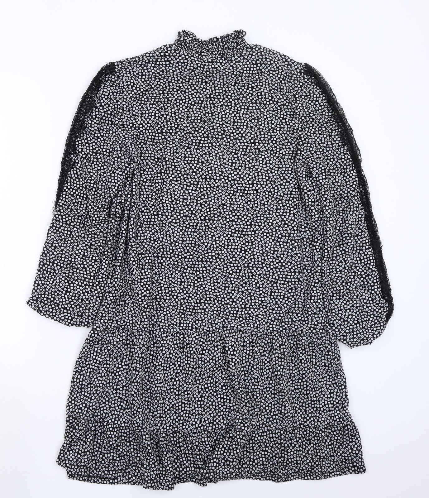 Newlook Womens Black Floral  A-Line  Size 12