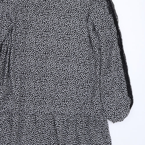 Newlook Womens Black Floral  A-Line  Size 12