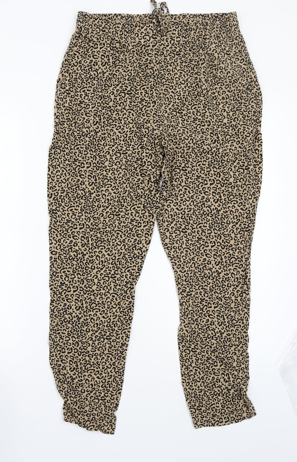 Newlook Womens Brown Animal Print  Bloomer Trousers Size 12 L25 in