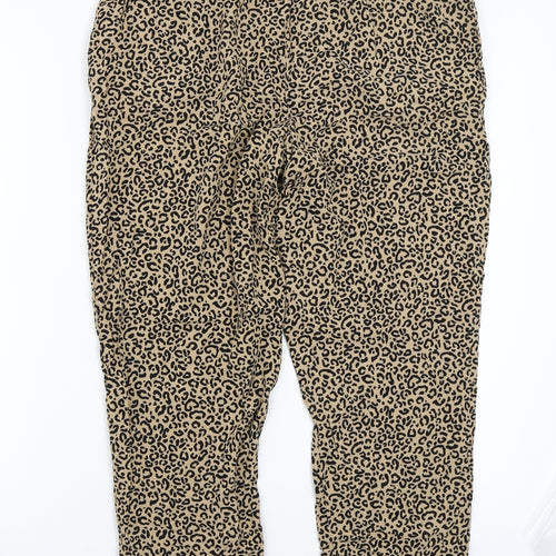 Newlook Womens Brown Animal Print  Bloomer Trousers Size 12 L25 in