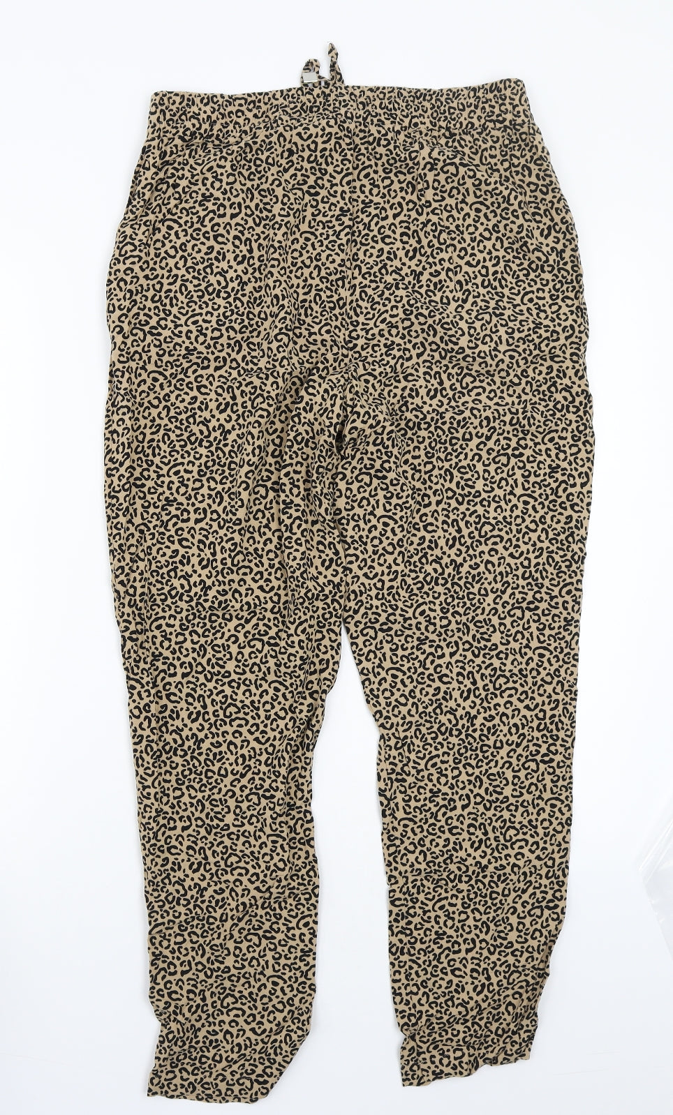 Newlook Womens Brown Animal Print  Bloomer Trousers Size 12 L25 in