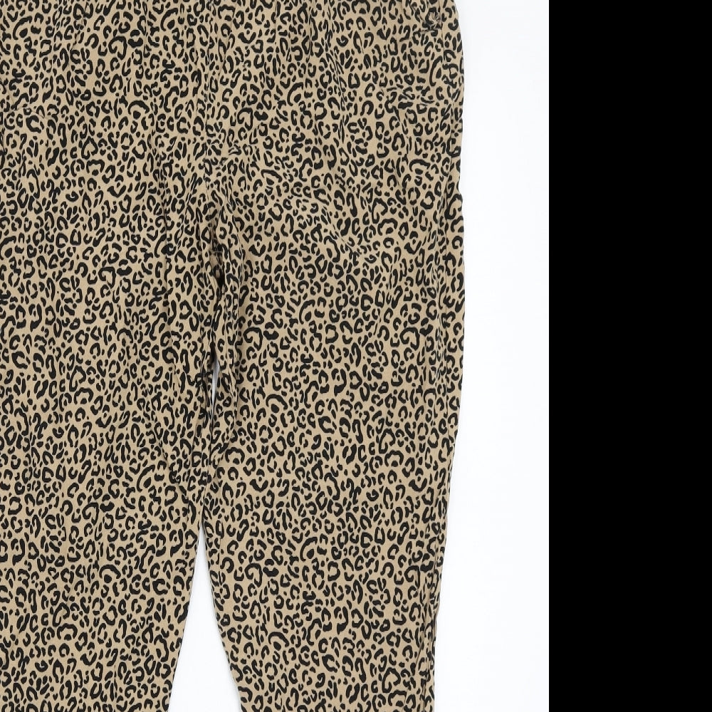 Newlook Womens Brown Animal Print  Bloomer Trousers Size 12 L25 in