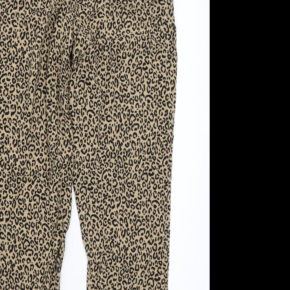 Newlook Womens Brown Animal Print  Bloomer Trousers Size 12 L25 in