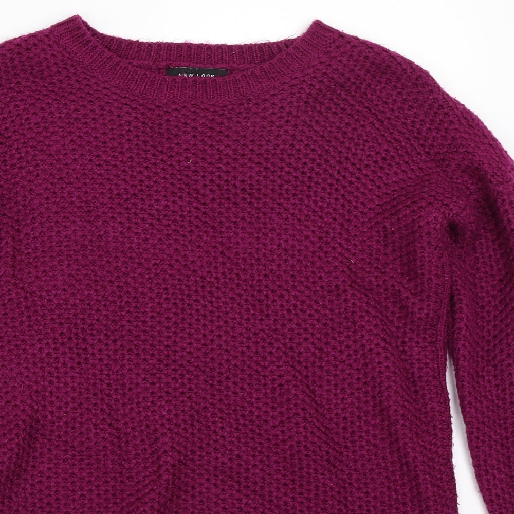 Newlook Womens Purple   Henley Jumper Size 8