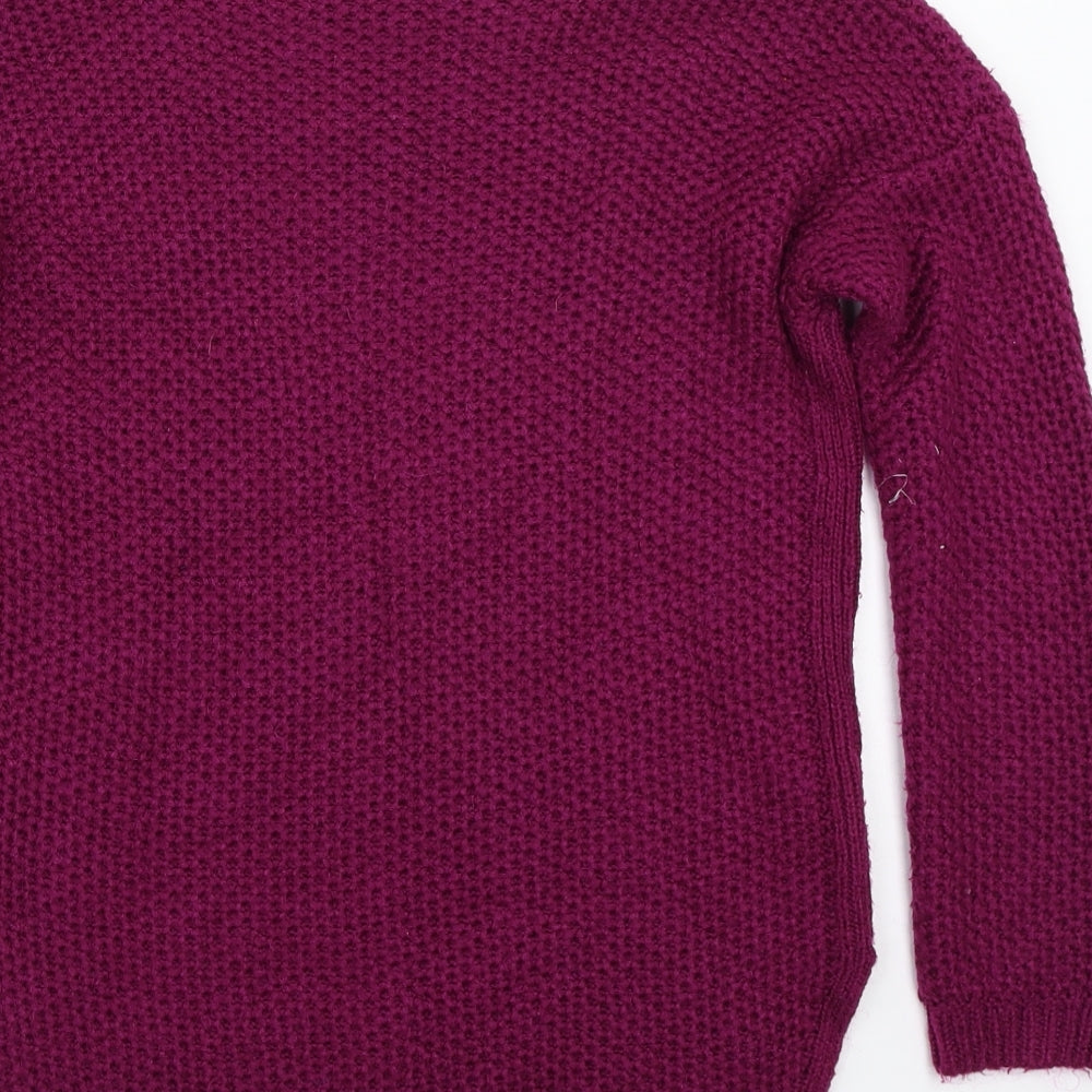 Newlook Womens Purple   Henley Jumper Size 8