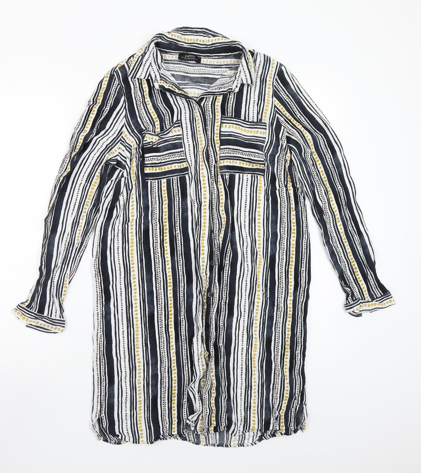 Papaya Womens White Striped  Basic Button-Up Size 14