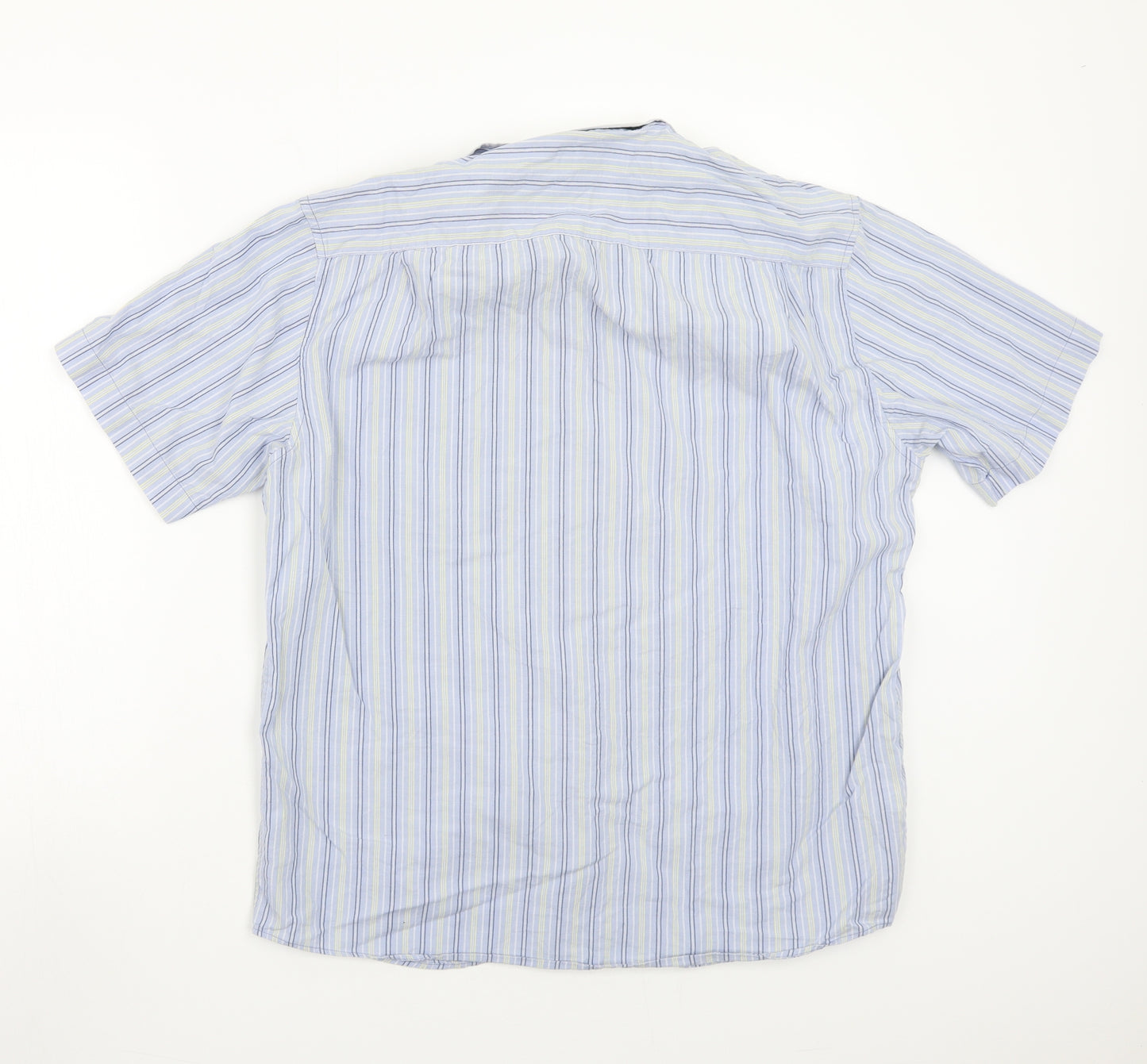 Marks and Spencer Mens Blue Striped   Button-Up Size M
