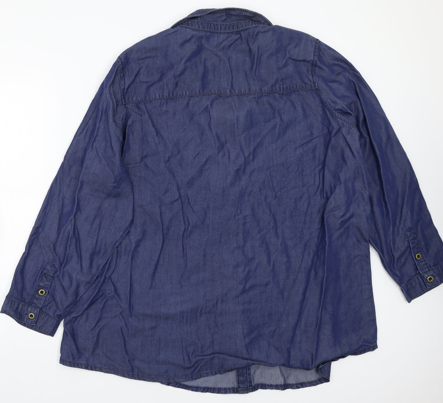 George Womens Blue   Basic Button-Up Size 24
