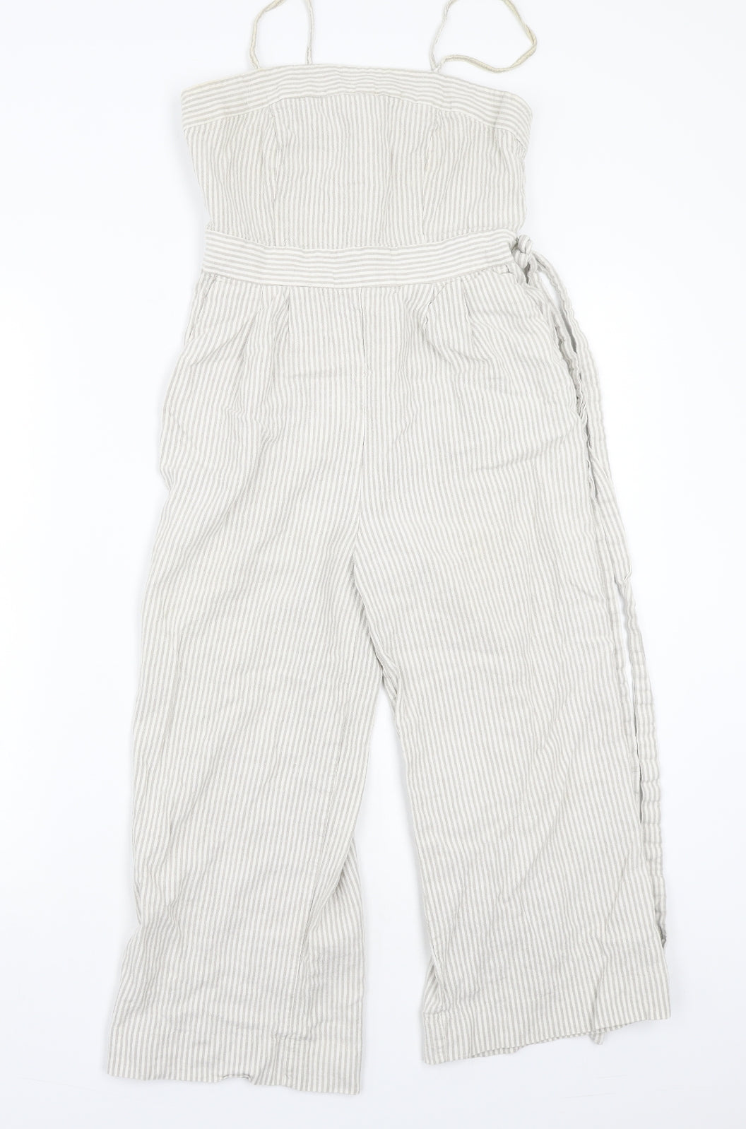 Newlook Womens White Striped  Jumpsuit One-Piece Size 8