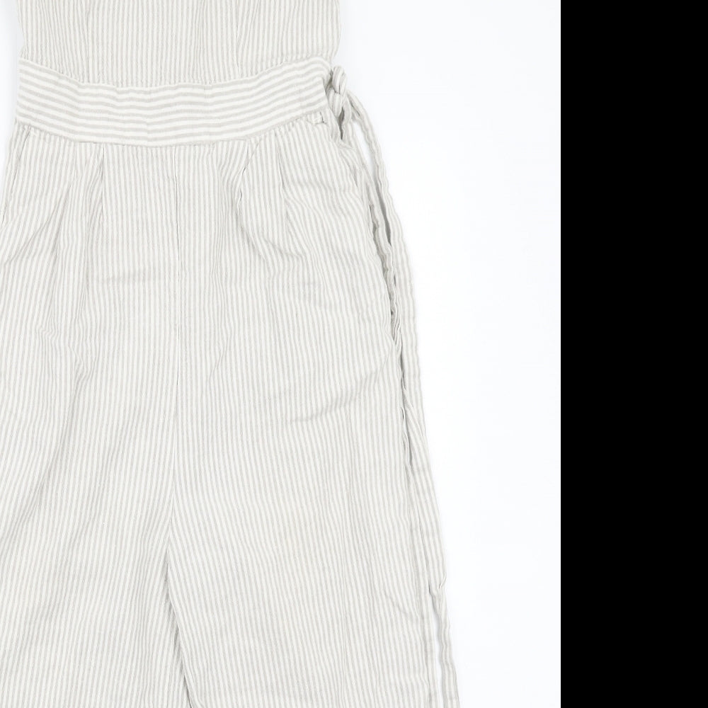 Newlook Womens White Striped  Jumpsuit One-Piece Size 8