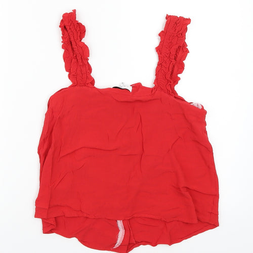 Topshop Womens Red   Basic Button-Up Size 12