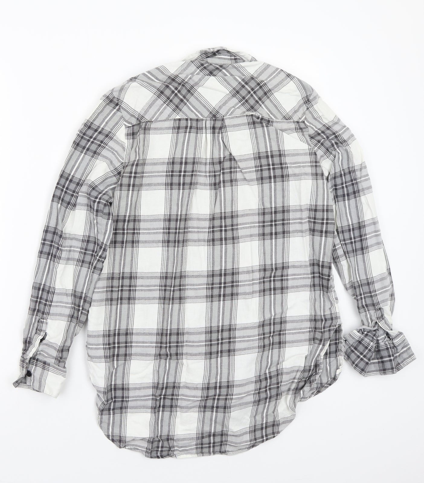 Newlook Womens Grey Check  Basic Button-Up Size 8