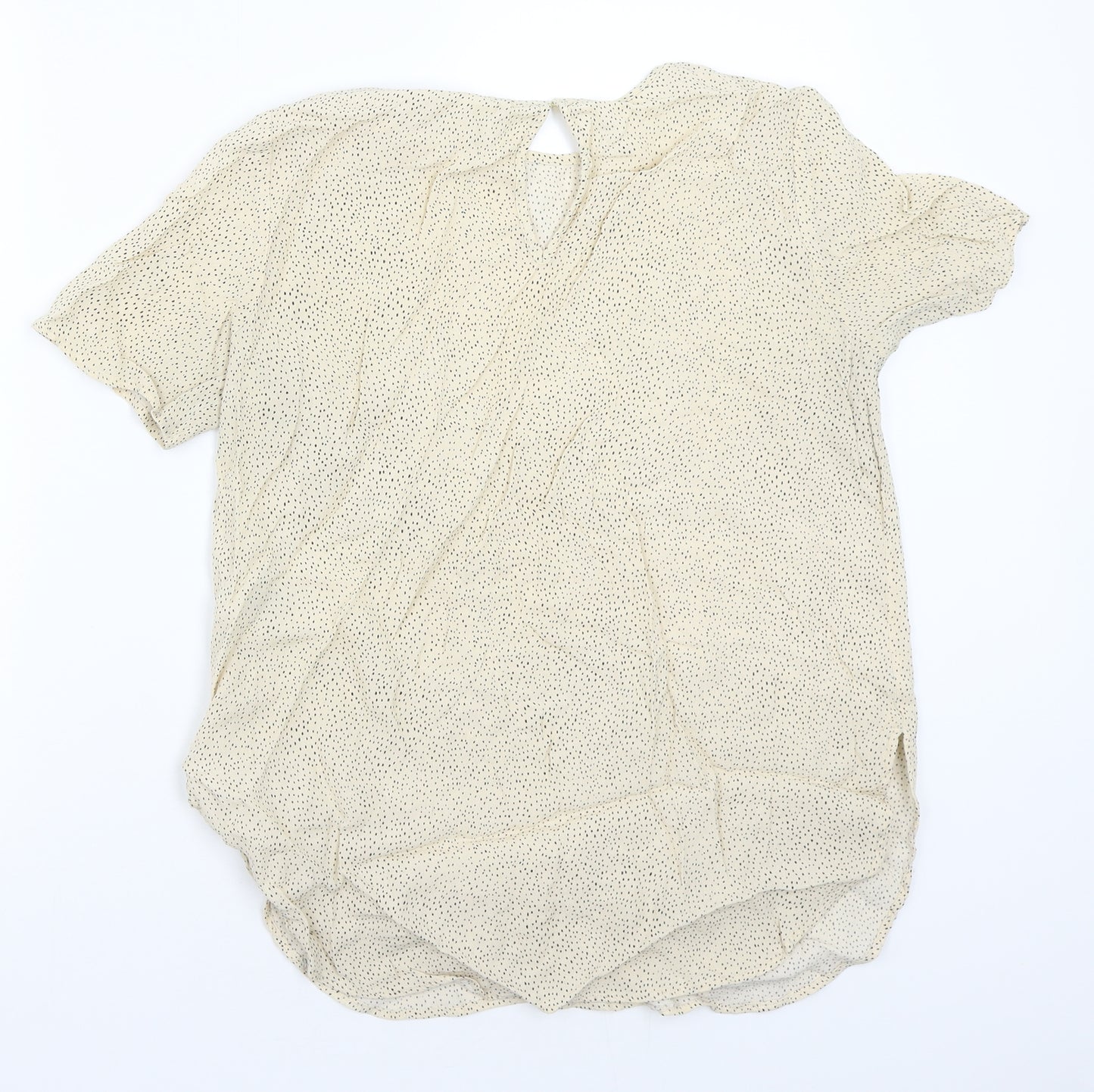 H&M Womens Beige Polka Dot  Basic Blouse Size 8