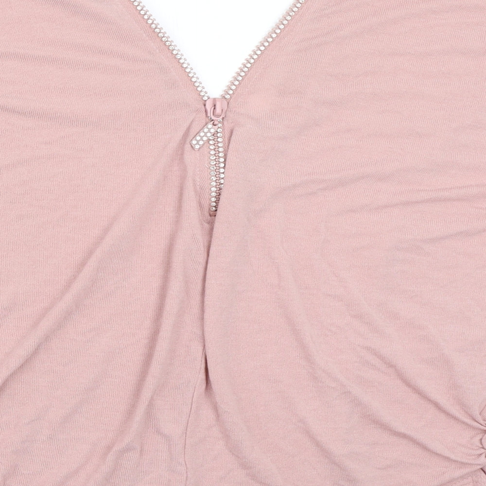 Quiz Womens Pink   Basic T-Shirt Size S