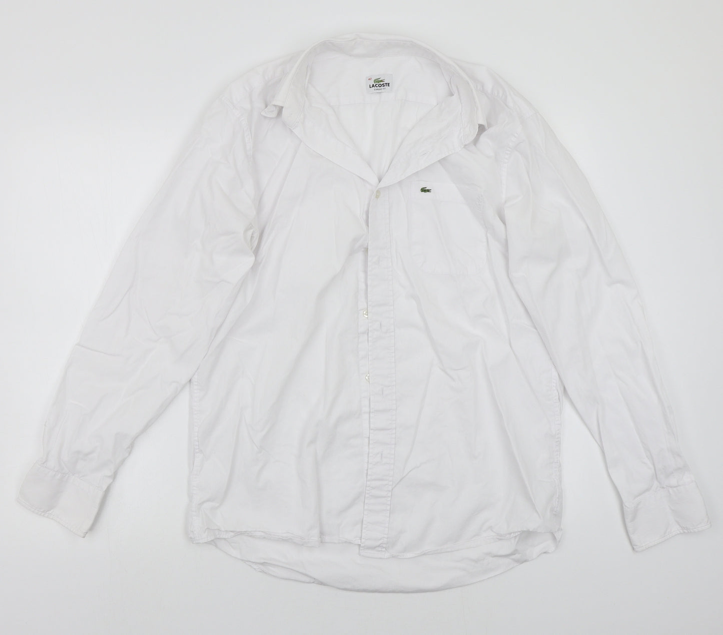 Lacoste Mens White    Button-Up Size 42