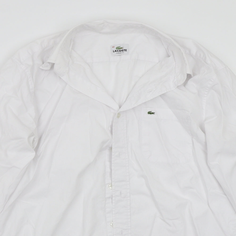 Lacoste Mens White    Button-Up Size 42