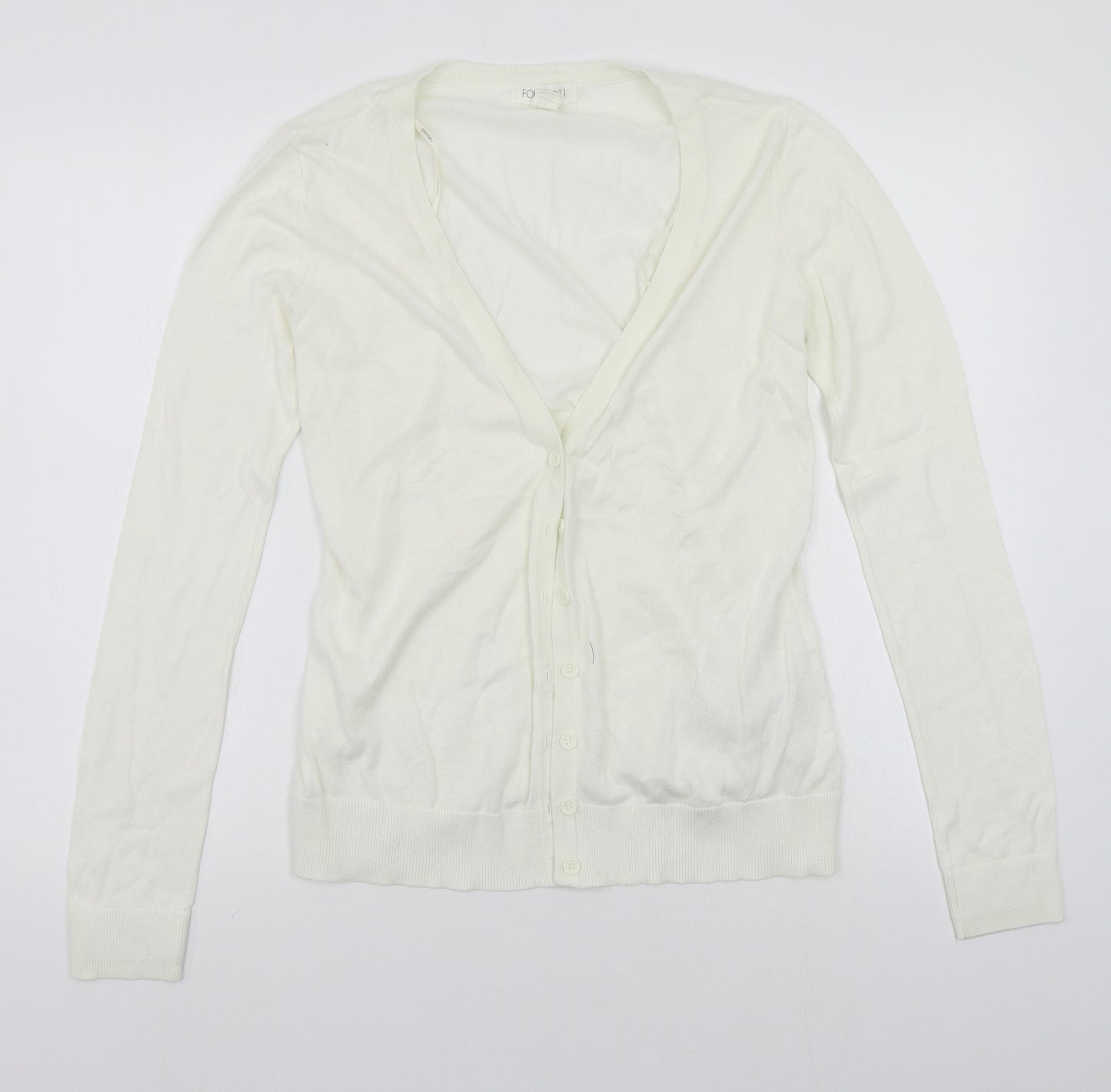 FOREVER 21 Womens White   Cardigan Jumper Size M