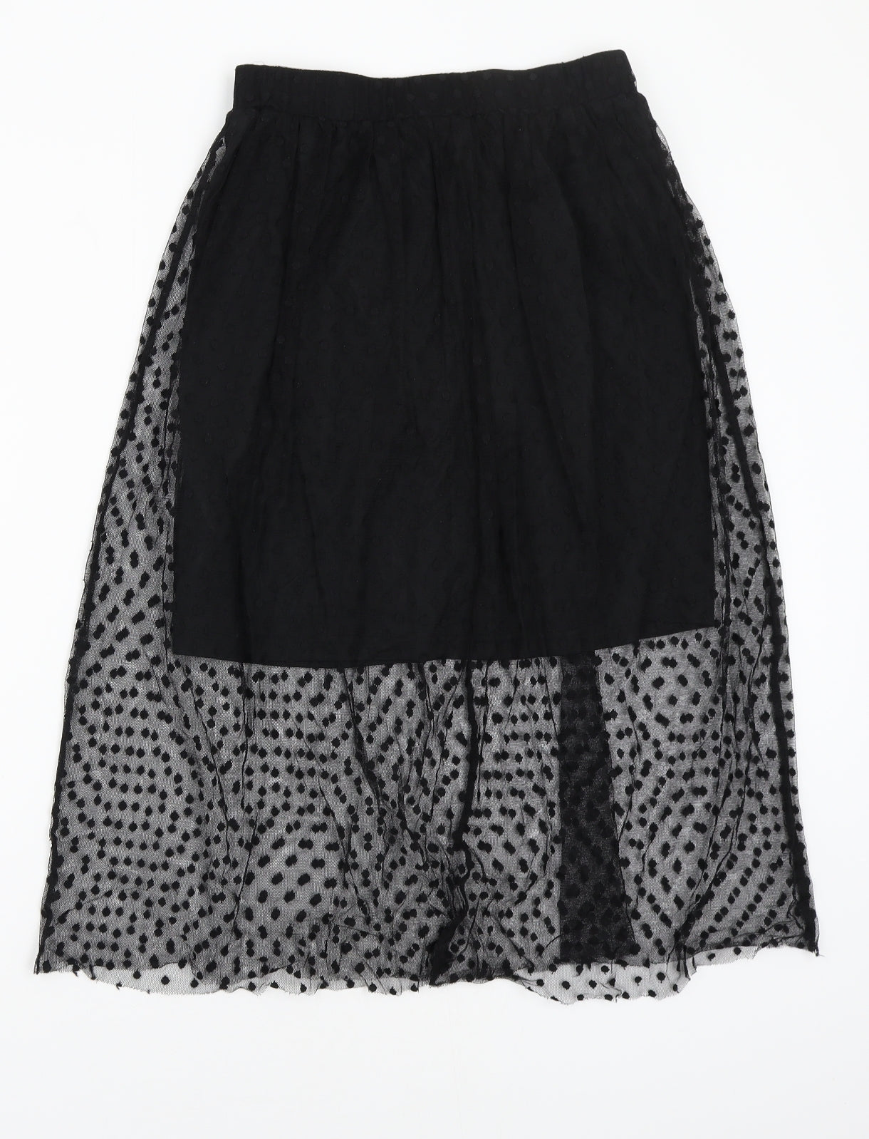 River Island Womens Black Polka Dot  A-Line Skirt Size 8