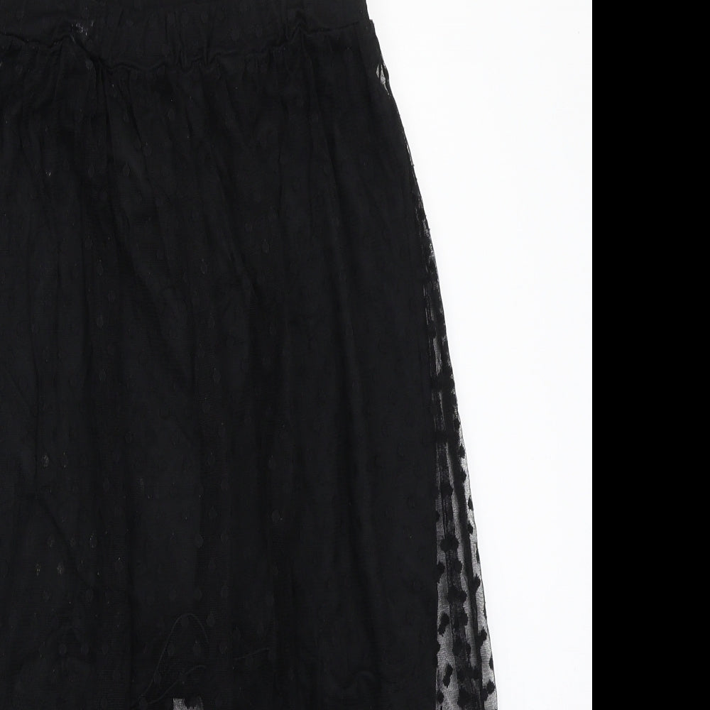 River Island Womens Black Polka Dot  A-Line Skirt Size 8