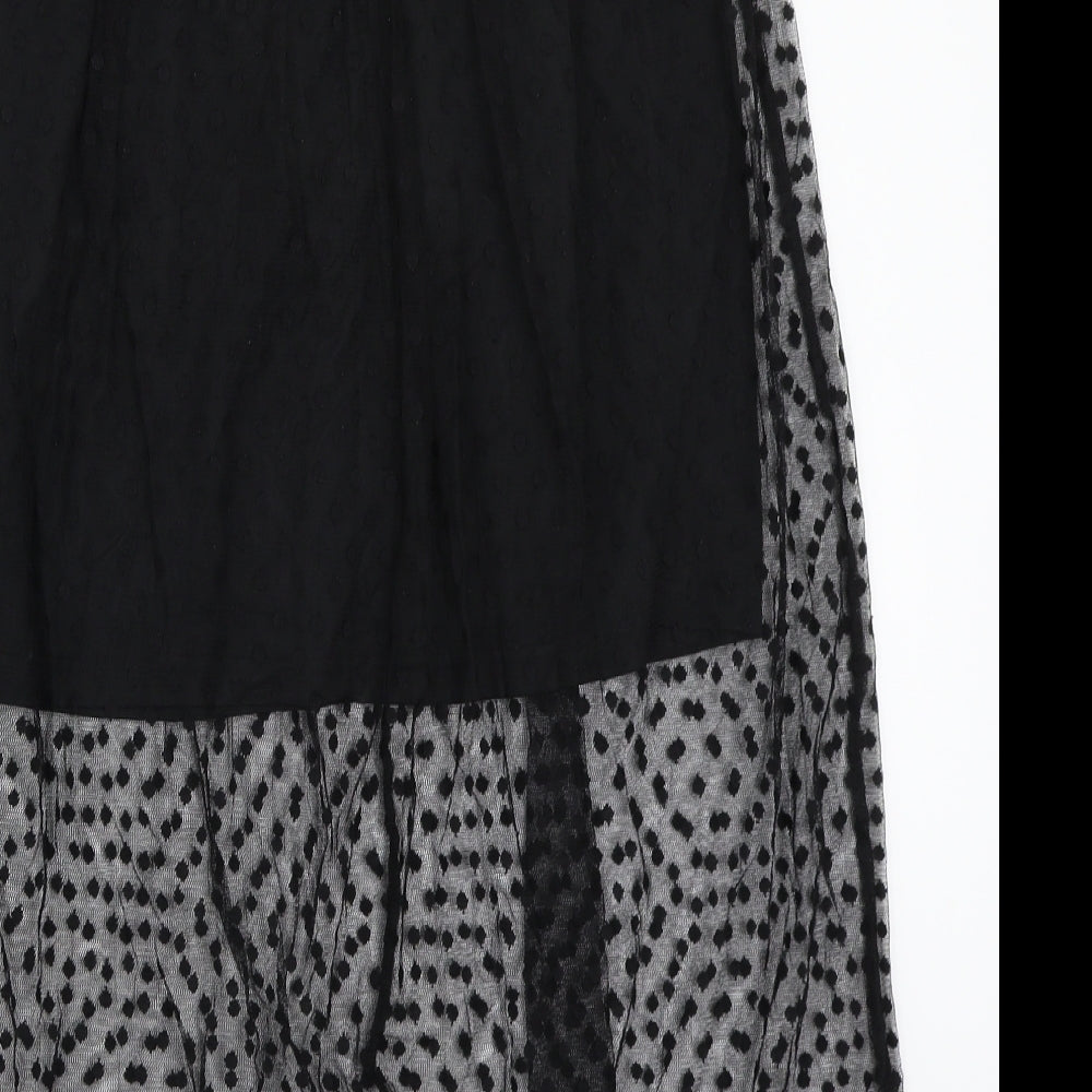 River Island Womens Black Polka Dot  A-Line Skirt Size 8