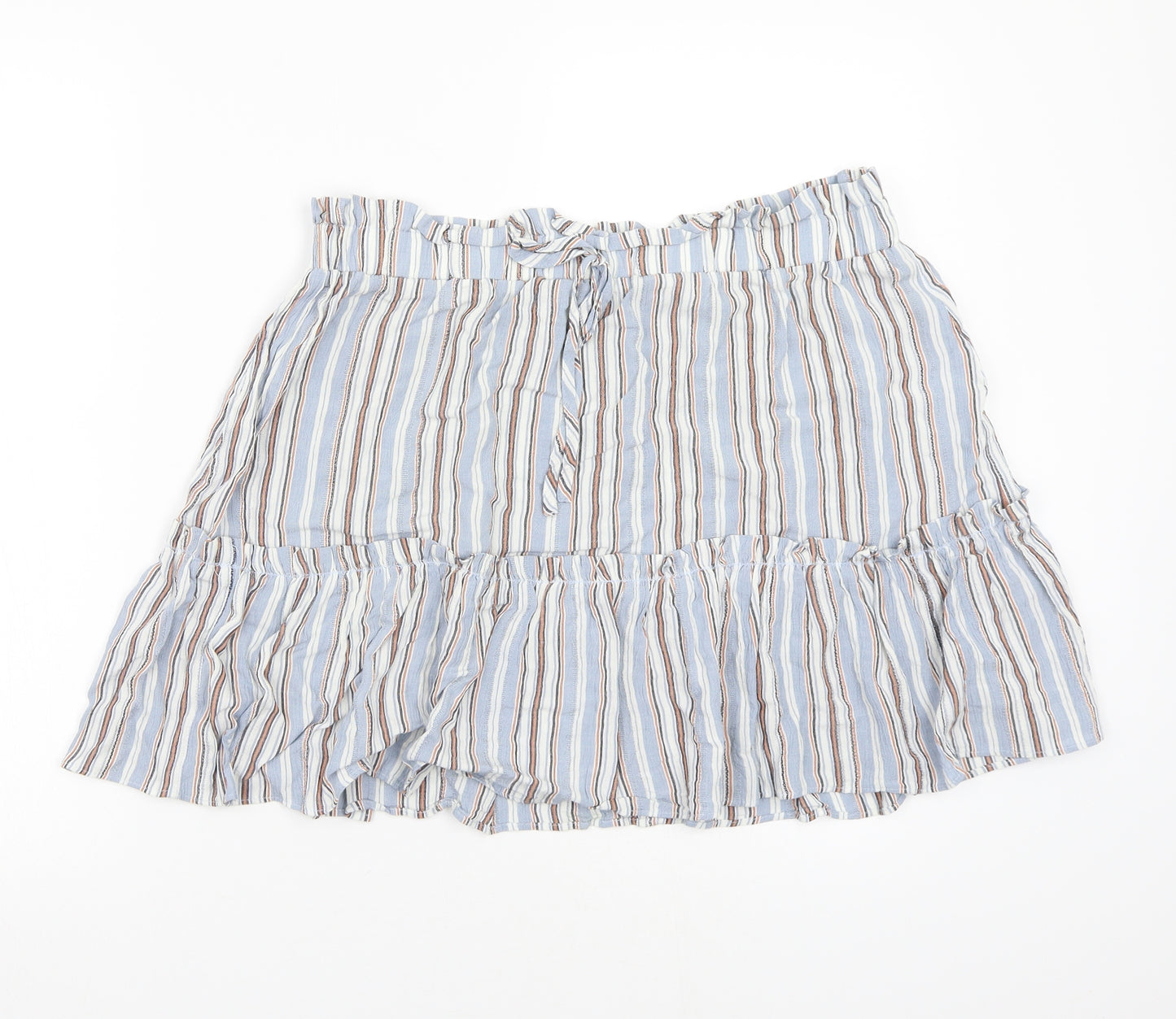 Newlook Womens Blue Striped  A-Line Skirt Size 16