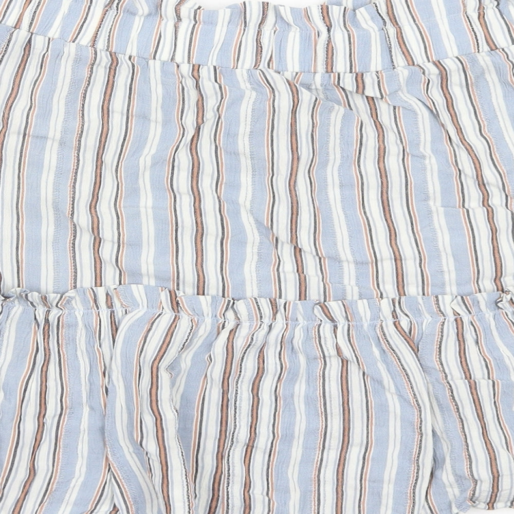 Newlook Womens Blue Striped  A-Line Skirt Size 16