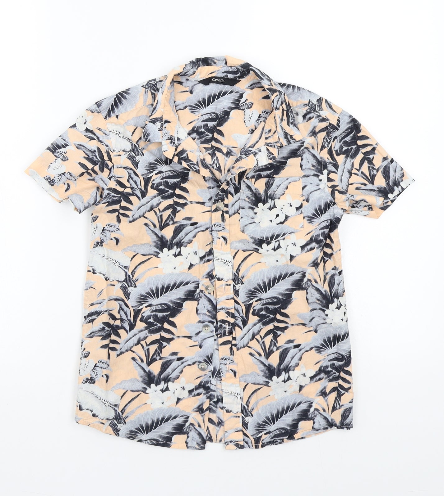 George Boys Pink Floral  Basic Button-Up Size 8-9 Years
