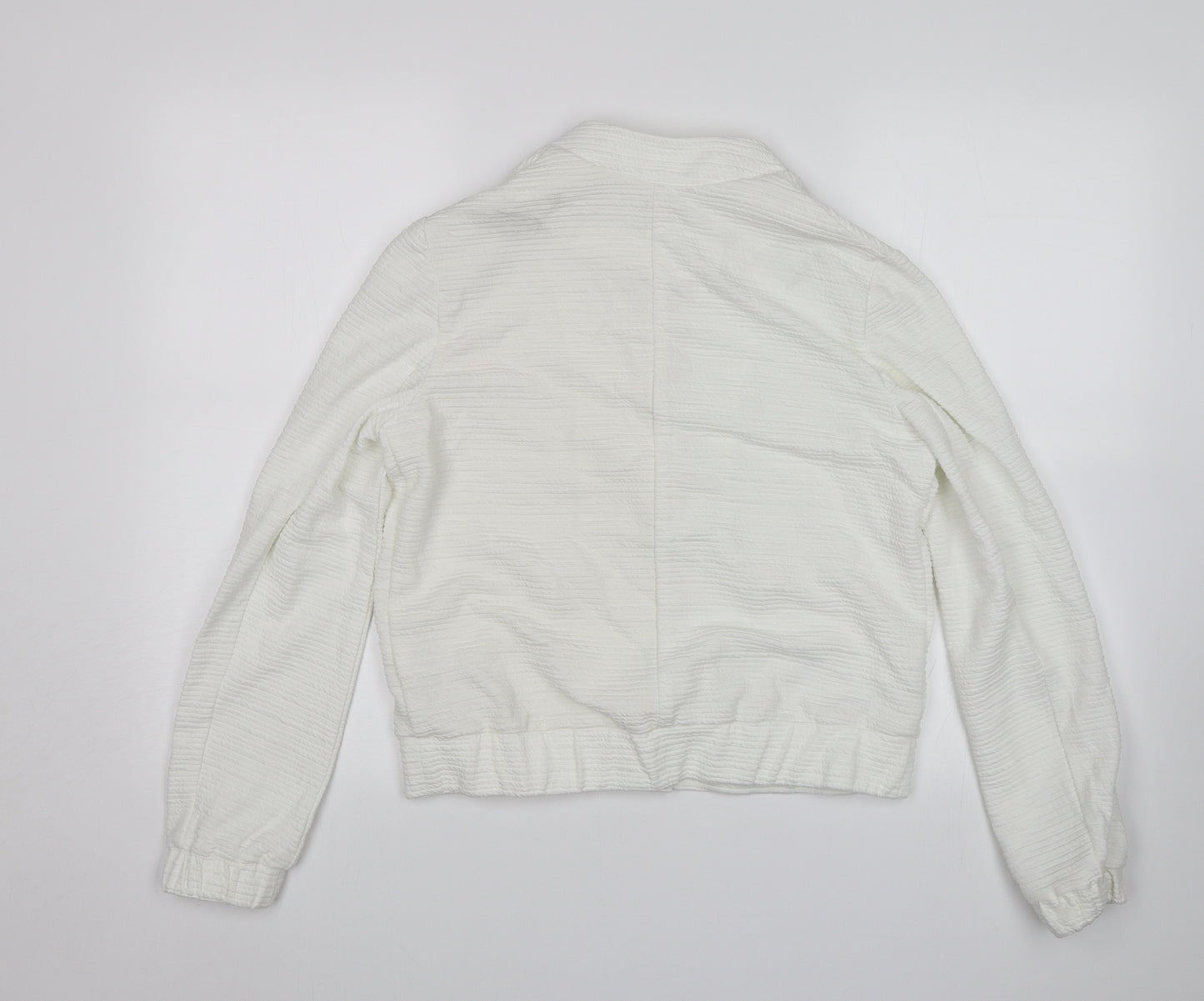 M&S Womens White   Bomber Jacket Jacket Size 8