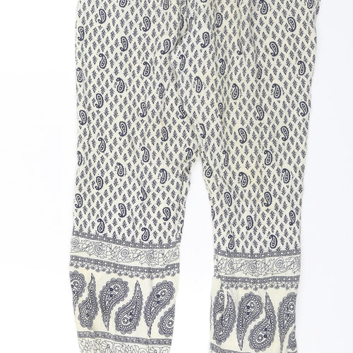 Atmosphere Womens White Paisley  Trousers  Size 10 L24 in
