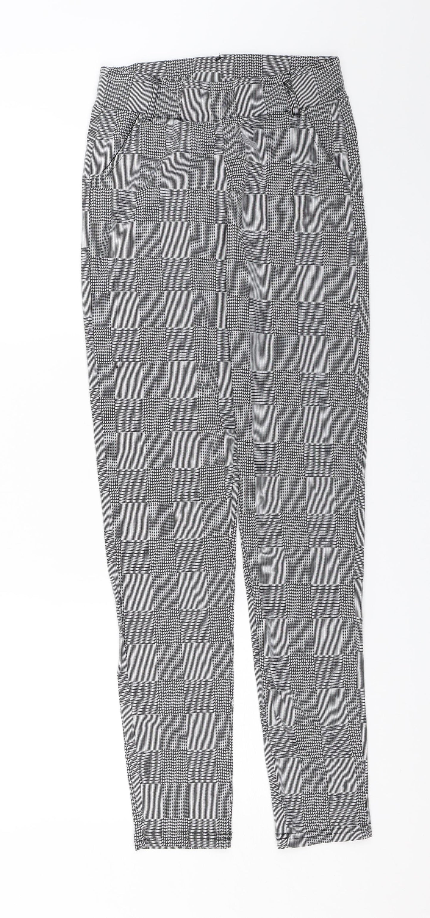 Preworn Womens Grey Check  Capri Trousers Size S L26 in