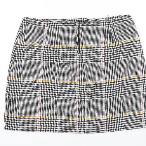 New Look Womens Black Check  Mini Skirt Size 16