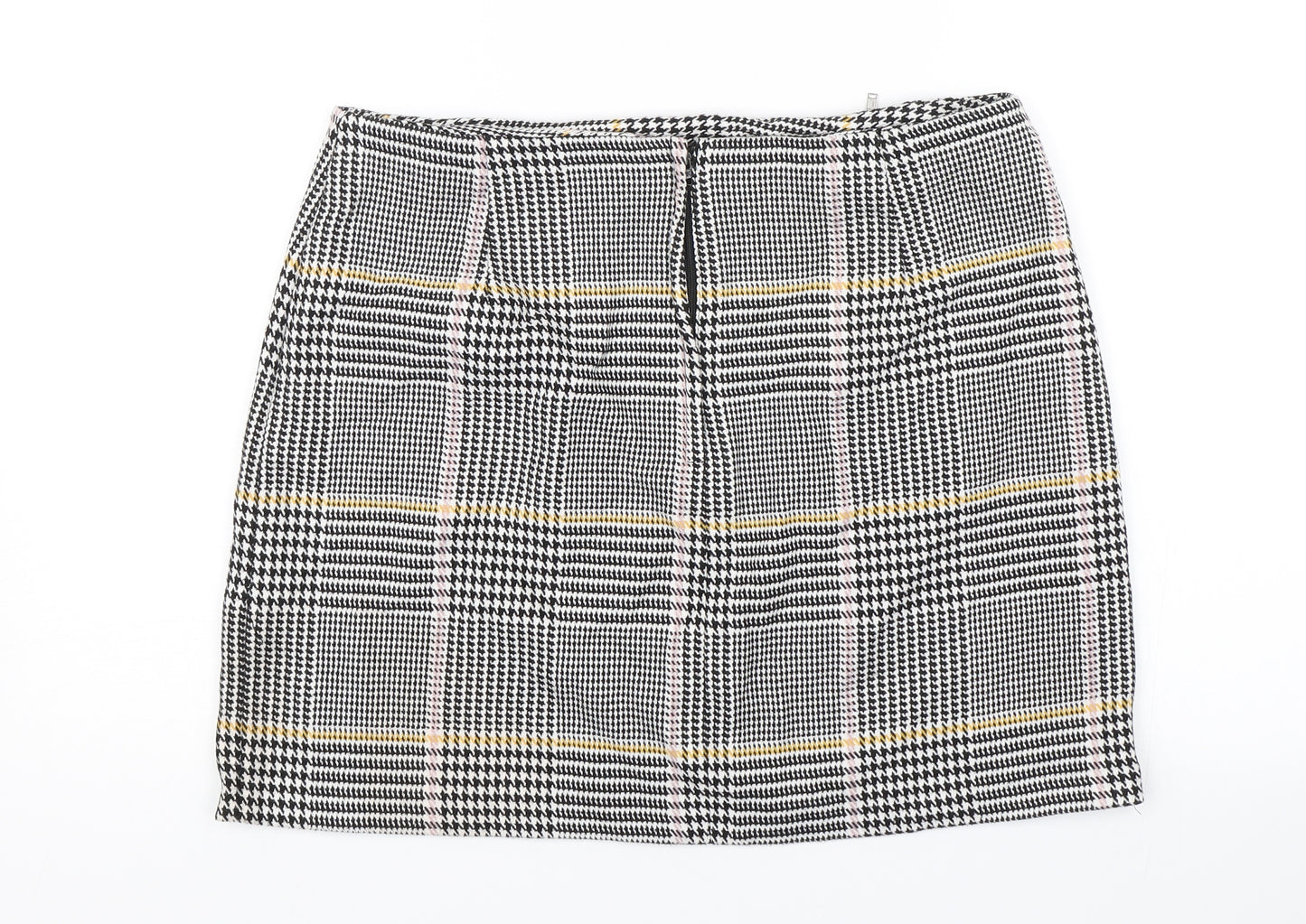New Look Womens Black Check  Mini Skirt Size 16