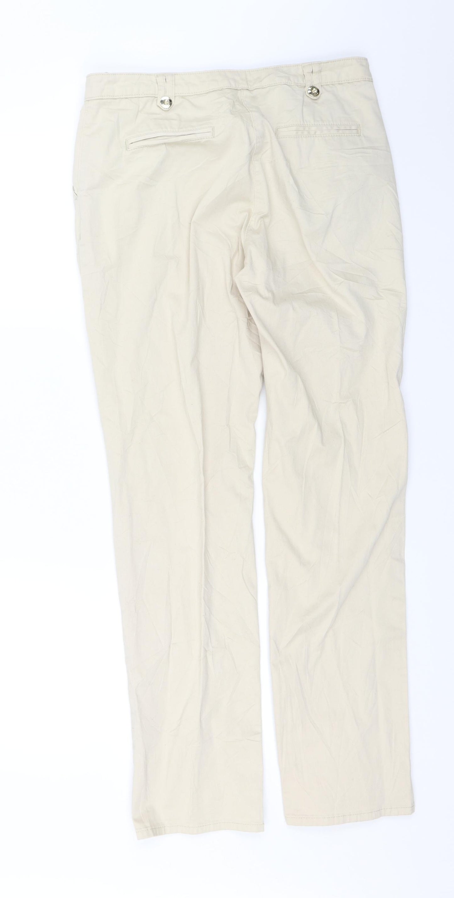 Per Una Womens Beige   Chino Trousers Size 12 L28 in