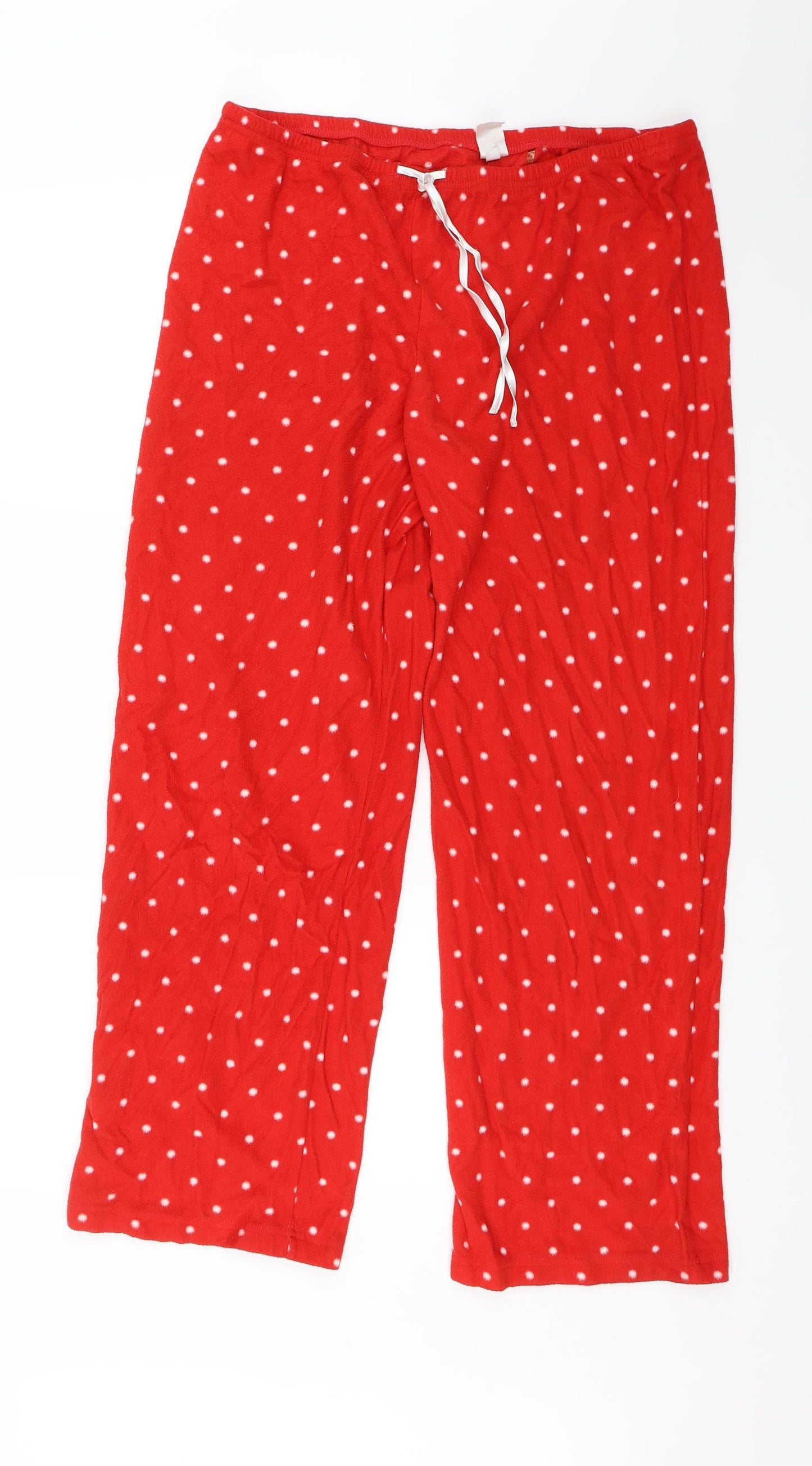 Preworn Womens Red Polka Dot   Pyjama Pants Size L