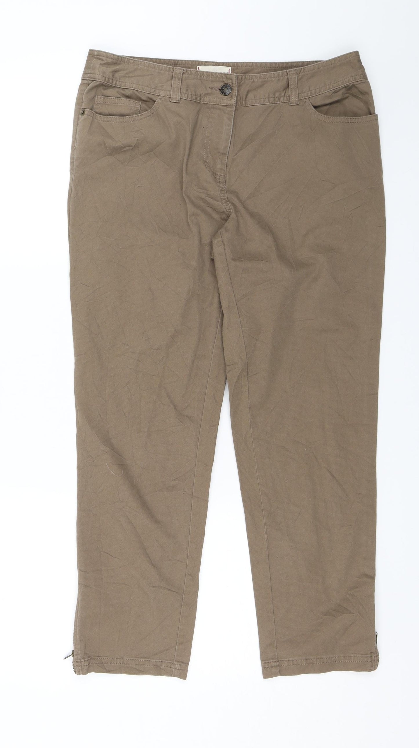Laura Ashley Womens Brown   Chino Trousers Size 12 L23 in